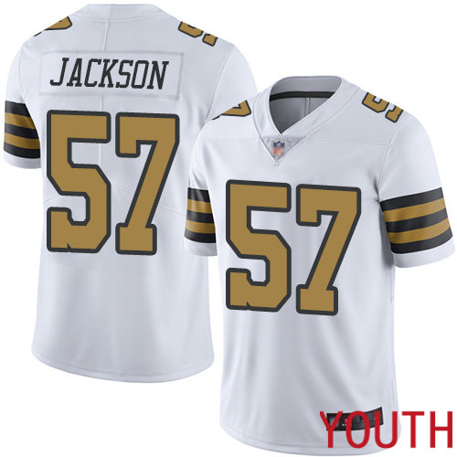 New Orleans Saints Limited White Youth Rickey Jackson Jersey NFL Football 57 Rush Vapor Untouchable Jersey
